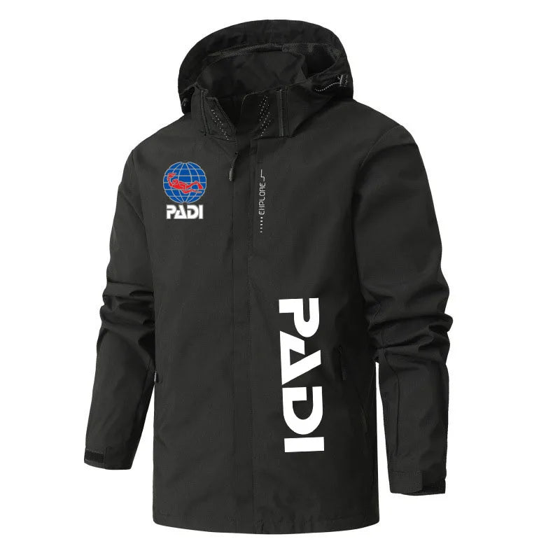 Classical Jacket Scuba Driver Padi Sport Windproof Outwear Spring Autumn Hiking Climbing Windbreaker print Men Cycling Coat