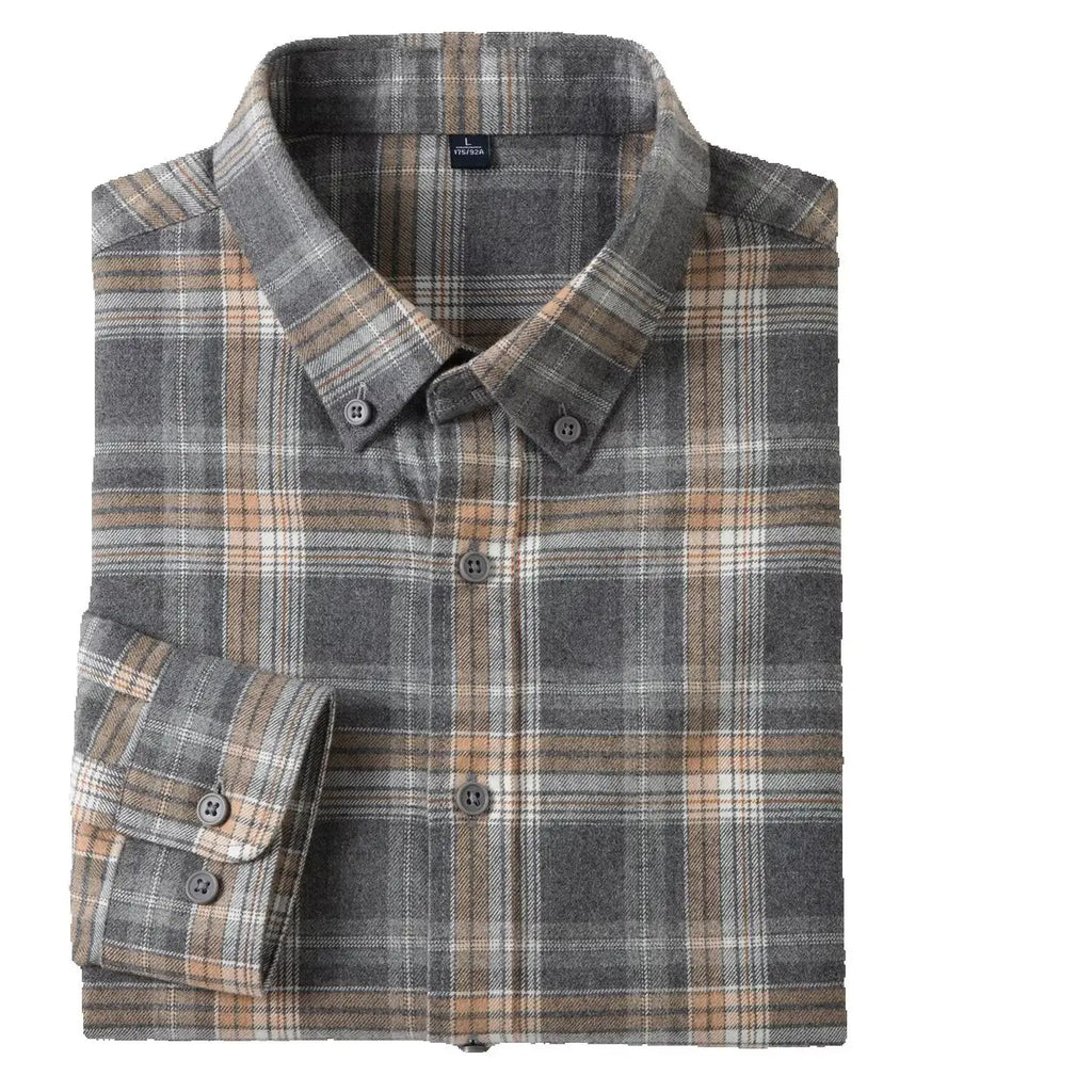 Men's Fashionable and Stylish Multi-Color Checkered Shirt, a New Business Trend, High-Quality Long-Sleeved for Commuting
