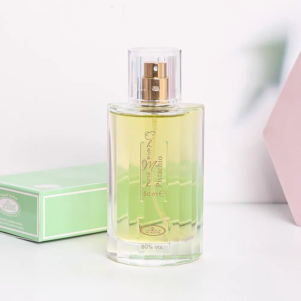 AL ‑ REHAB Choco Musk Pistachio perfume, 50ML, nut pistachios collide with silky chocolate, pistachios, chocolate, milk musk, fresh and delicious flavor,