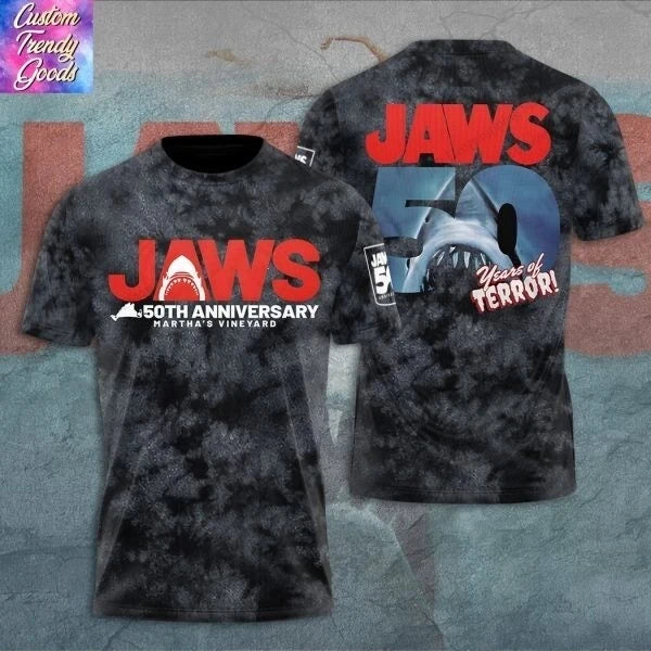 Movie "Jaws" featuring shark pattern 3D Sport Quick-dry Breatha men T-shirt outdoor street casual Fashion Parent-child Clothing