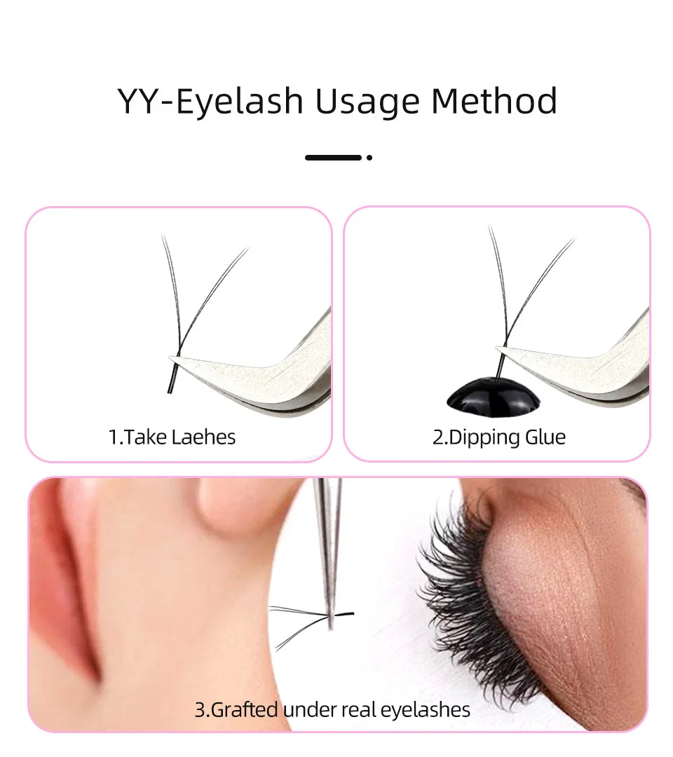 AGUUD Automatic Flowering 2D 3D 4D 5D W Shape Premade Fans Eyelash Extensions Natural Soft Individual Lashes Makeup Cilia