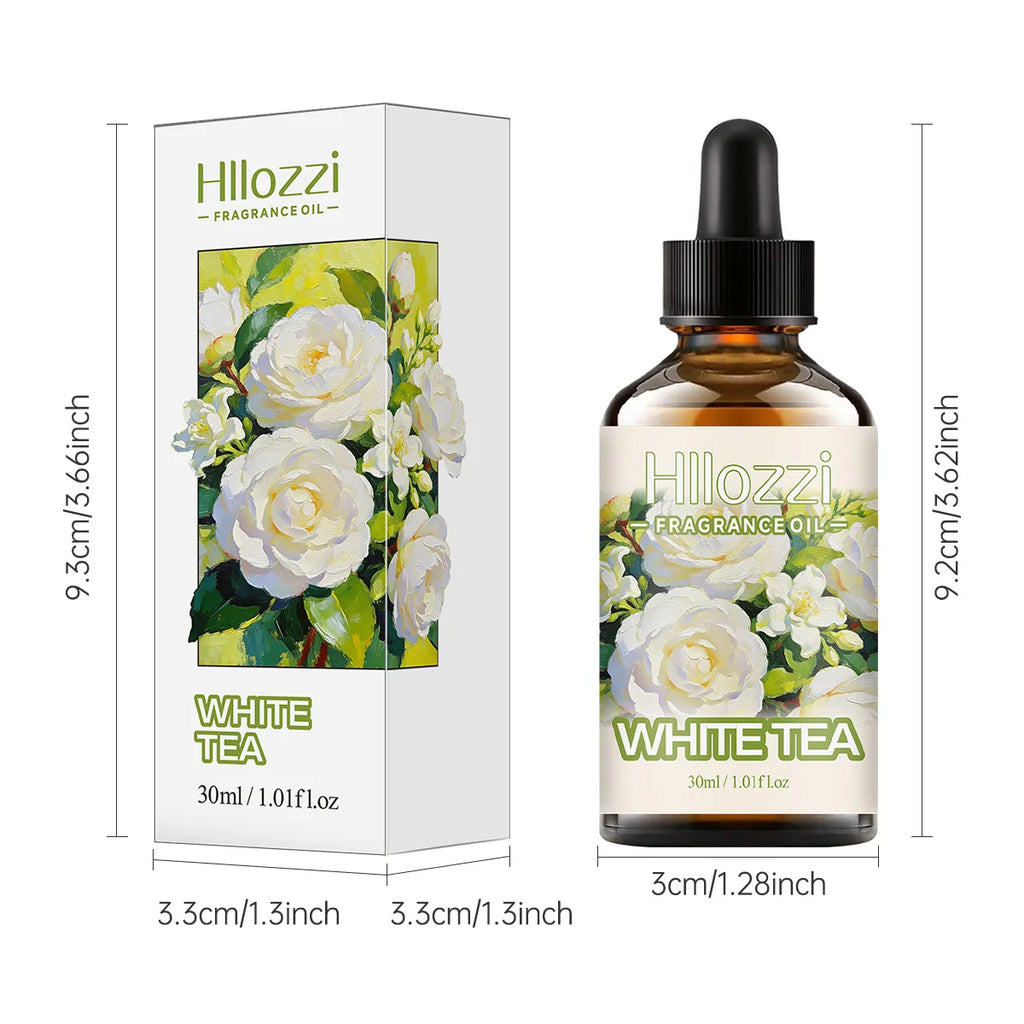 White tea jasmine essential oil is fresh and elegant, with a sweet aroma. Suitable for diffusers and air purifiers.