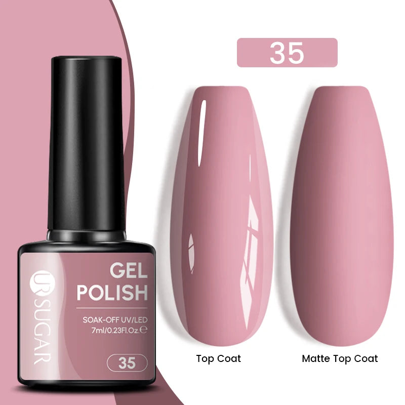 UR SUGAR 7ML Valentine’s Day Gel Nail Polish 107 Colors Classic Black Red Glitter Semi Permanent Autumn Soak Off UV Gel Varnish