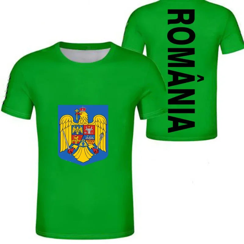 Romania Football Jersey Romanian Eagle Coat Of Arms T Shirt Rumania Flag Emblem Soccer Club T-shirt Men's Tops Women Tee Shirts