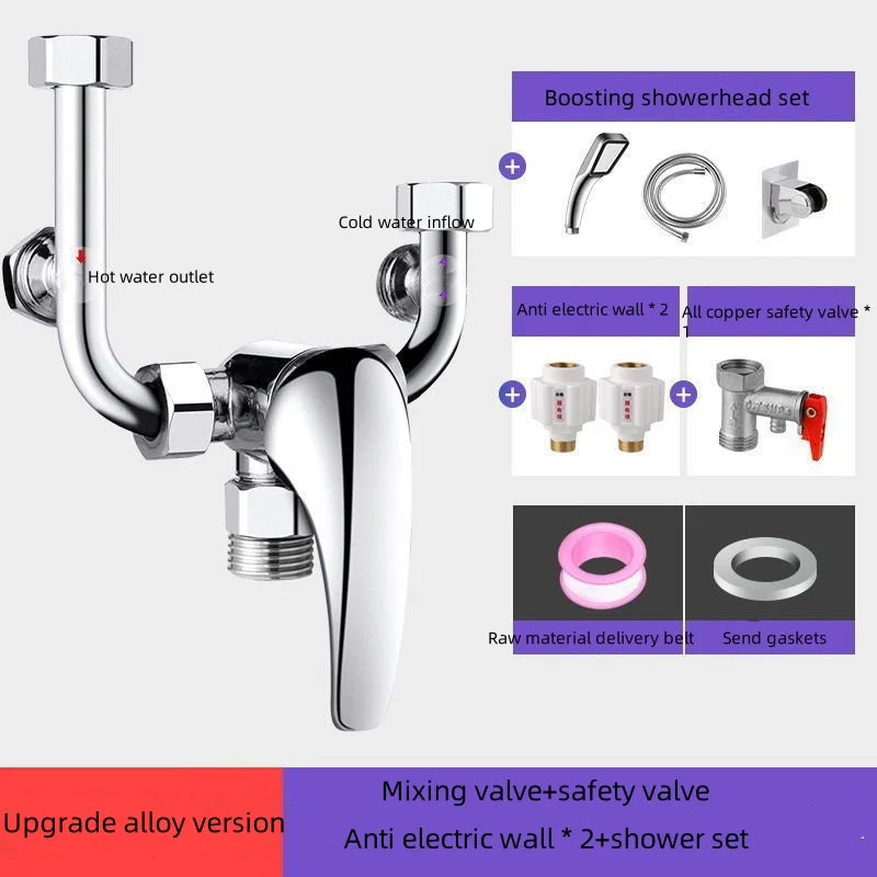 Stainless Steel Water Heater Mixing Valve Open Installation Hot and Cold Shower Switch U-type Valve 304 Mixing Valve
