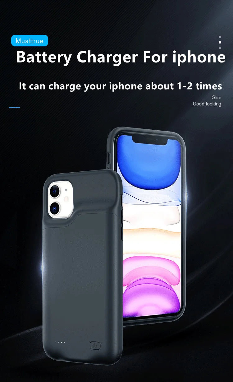 For iphone 14 Pro Max Battery Case For iphone 12 11 Pro Max Smart Power Bank Charger Cover for iPhone XS Max XR 7 8 Plus SE2 SE3