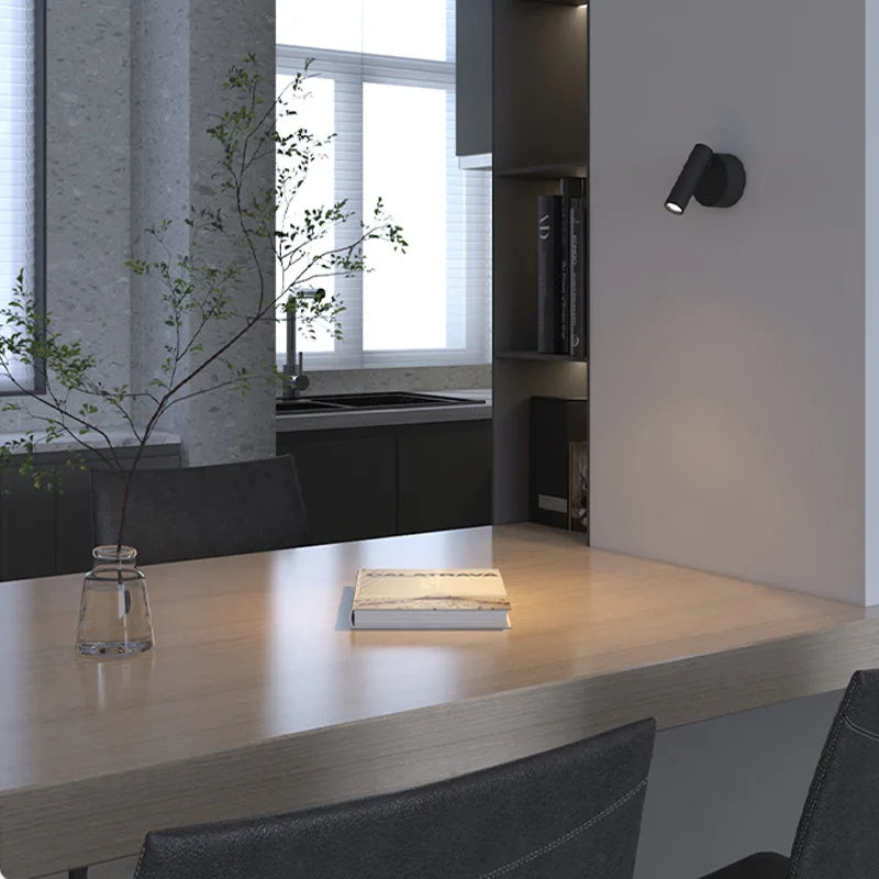 LED Wall Lamps with Switch Rotatable Adjust Aluminum 3W Spotlight Bedside Reading Light Hotel Bedroom RV Sconce Light Fixture