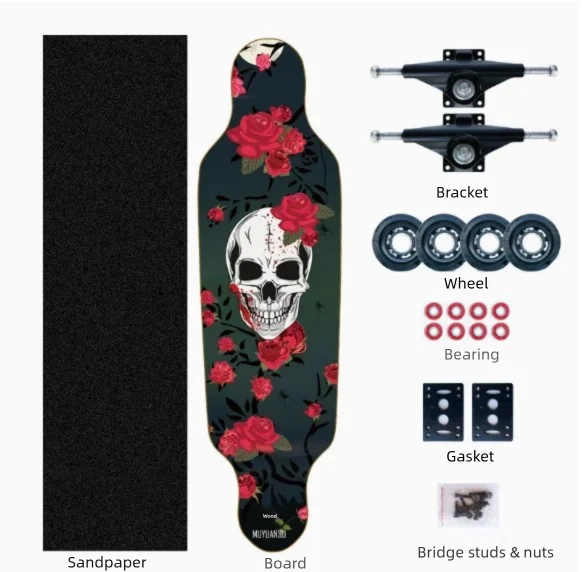 Korean Style Mini Dancing Four-Wheel Short Skateboard, Street Cruising Portable Commuter Skate Board for Adults Teenagers Boys
