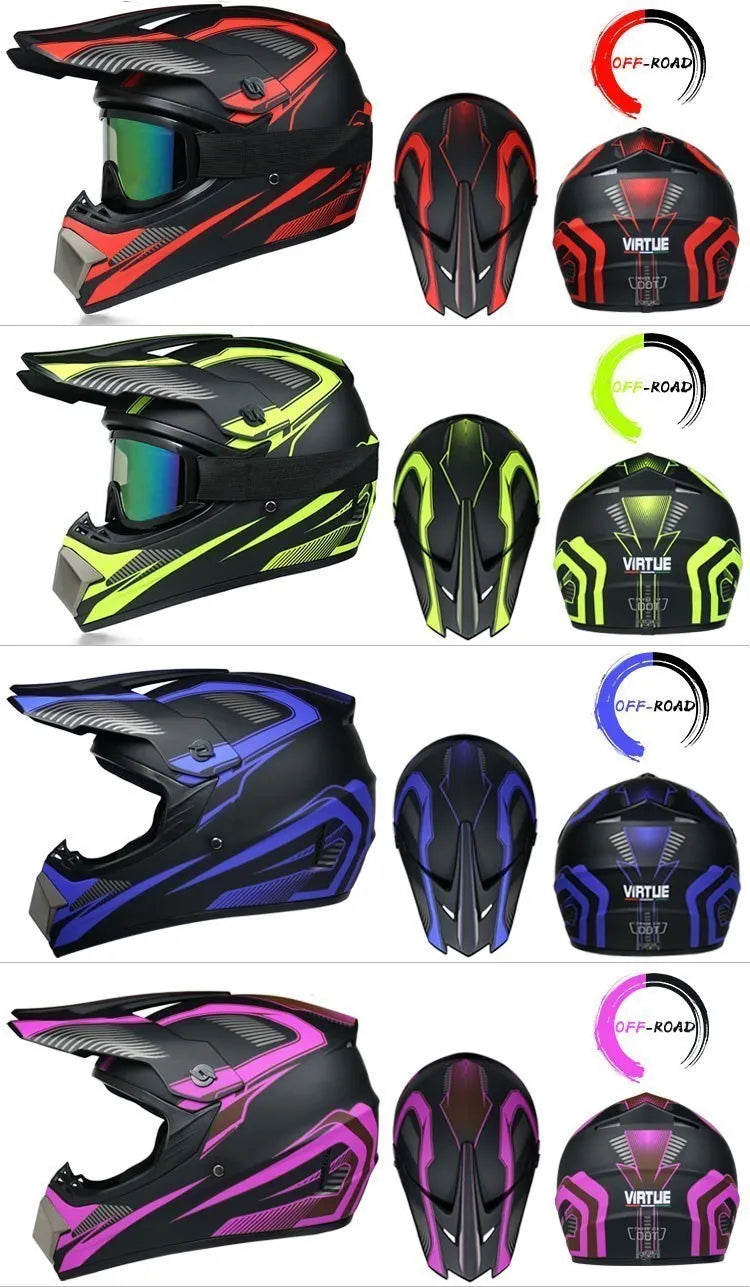Off-road Motorcycle Helmet, Adult Motocross ATV Downhill MTB DH Helmet with Visor, DOT Approved Capacetes for Riding