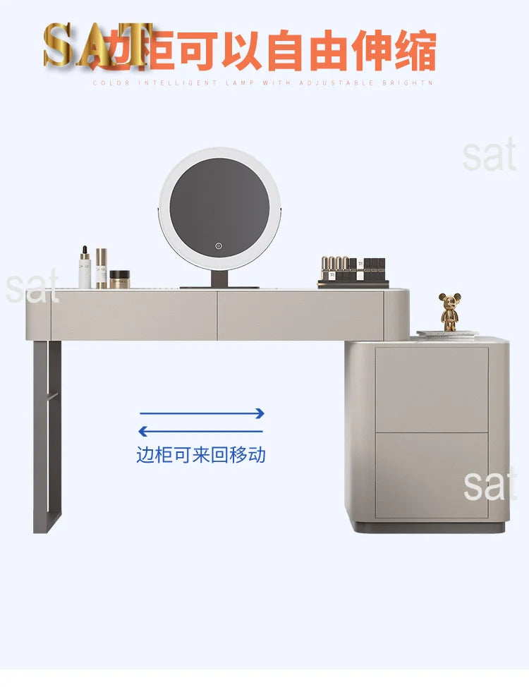 Modern Vanity Table with Mirror & Storage