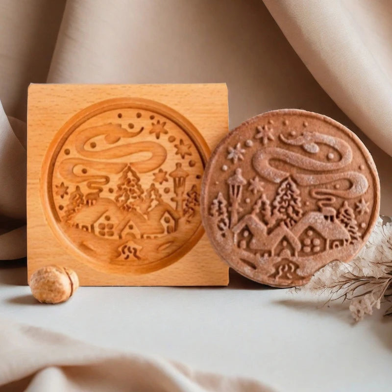 3D Cookie Baking Molds Wooden Gingerbread Mold Press Pumpkin Embossing Tools for Cake Decor DIY Kitchen Gadgets Cookies Moulds