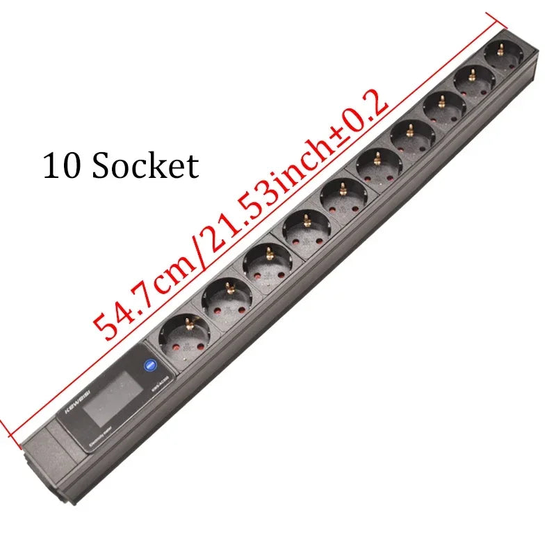 EU Power Strip Power Energy Volt Watt Kwh Meter 2/3/4/5/6/7/8/9/10/11Ways EU Socket extension electrica C14 interface