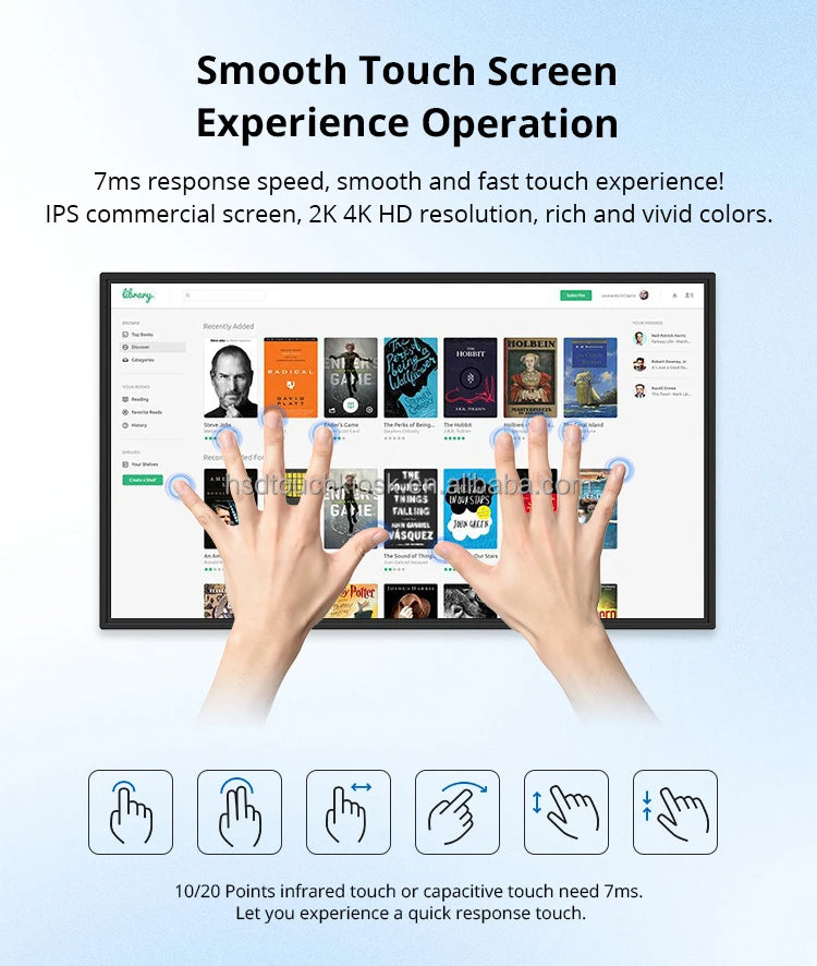21.5/32/43 Inch Indoor ultra Thin Digital Lcd Display Wall Mounted Touch Screen Monitor Advertising Player