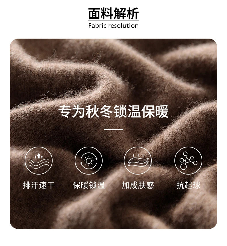 Autumn and Winter Half-high Neck 100% Pure Wool Men's Long Sleeve Leisure Sweater Knitwear