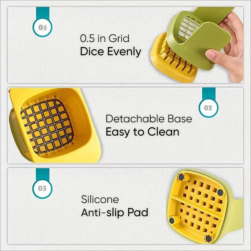 1PCS Multifunctional Vegetable Chopper Onion Dicer French Fries Cutter Kitchen Cucumber Potato Slicer - Essential Kitchen Tool