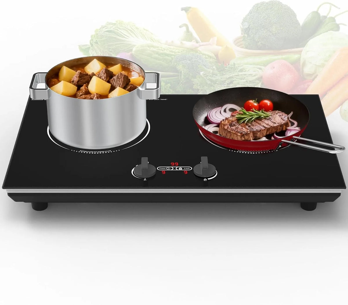 Induction Cooktop 4000W Countertop burners with Knob Control