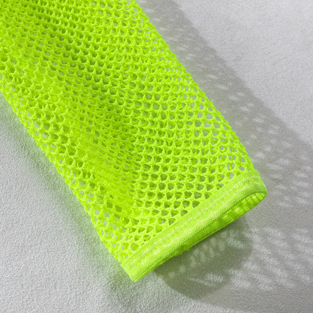 Brskbzda Sensual Fishnet Lingerie Cover-up Top Long Sleeved Lace See Through Sexy Outfit Tulle Underwear Cut Out Exotic Sets