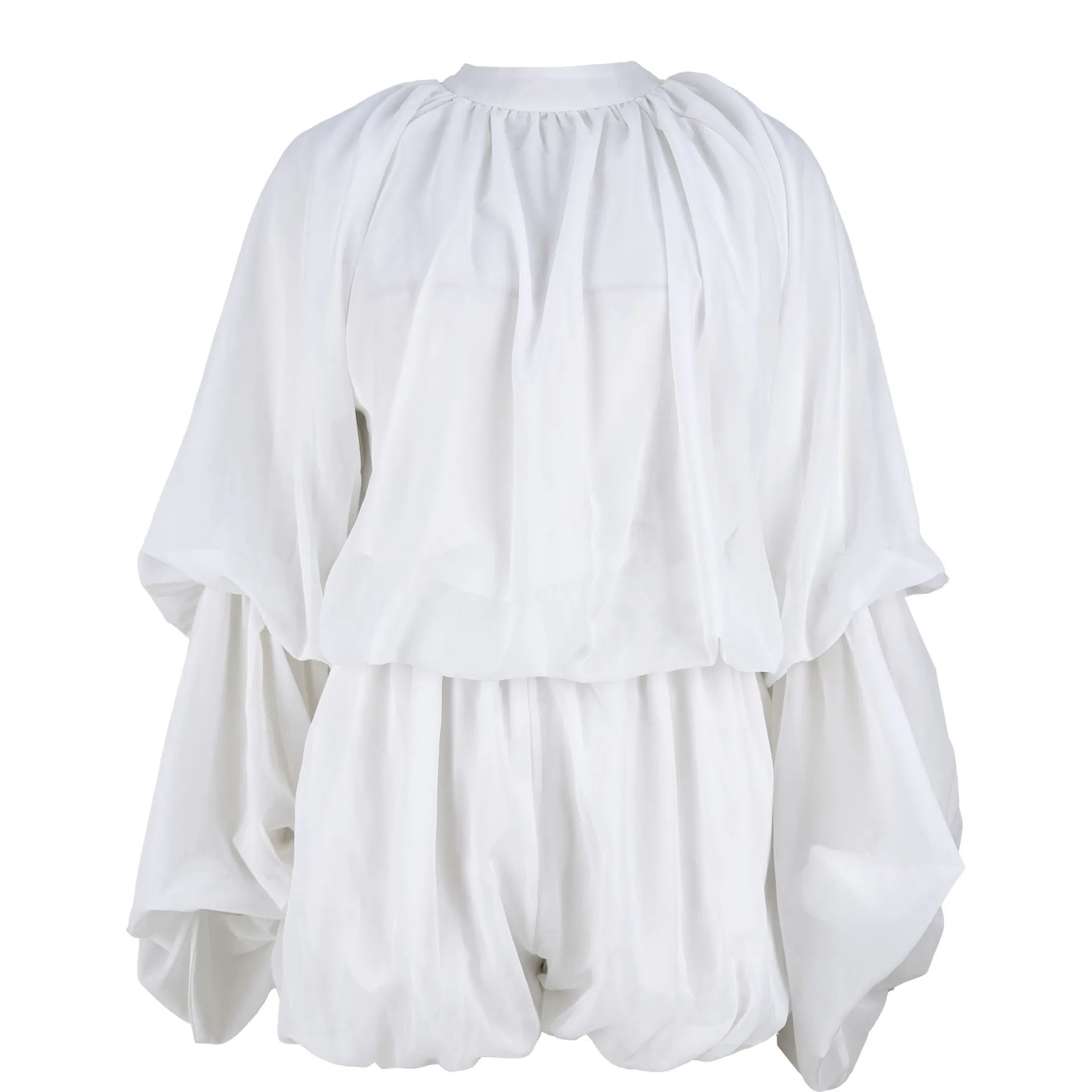 Two Piece Sets Women Shorts Lantern Sleeve Matching Sets Shirts Shorts Ruffles Pleated Suits Elegant Summer Y2k Streetwear Work