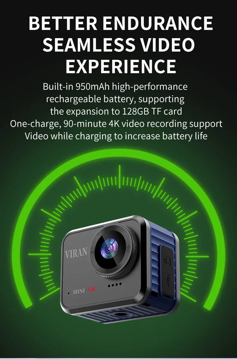4K 60FPS Ultar HD Mini Action Camera Wifi Remote Control Screen Waterproof DV Sport Camcorder Drive Recorder Wireless Webcam V8