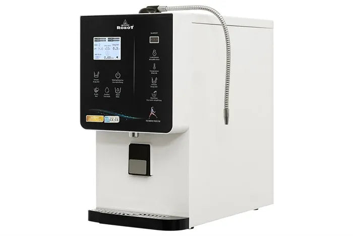 ROBOT CE Certified Electric Alkaline Water Machine 5 Plates pH 4.5-10.5 Hot/Cold Smart Heating English Operation Household Use