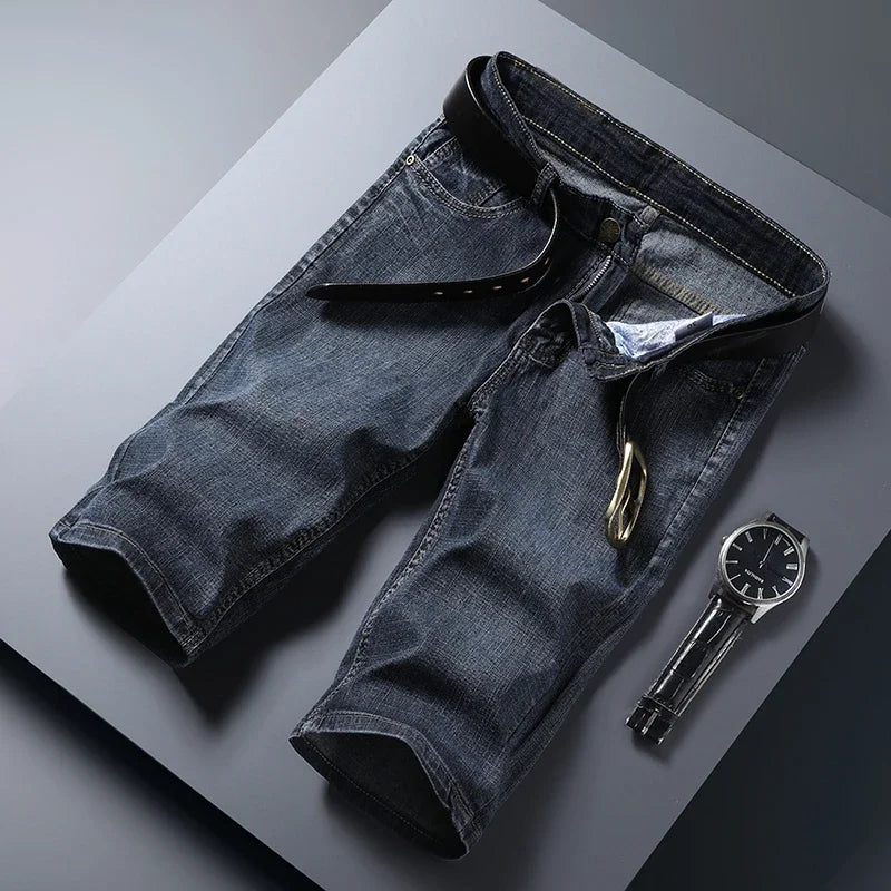 Men Classic Style Men's Slim Denim jorts Summer New Business Fashion Thin Stretch Short Casual jorts Male
