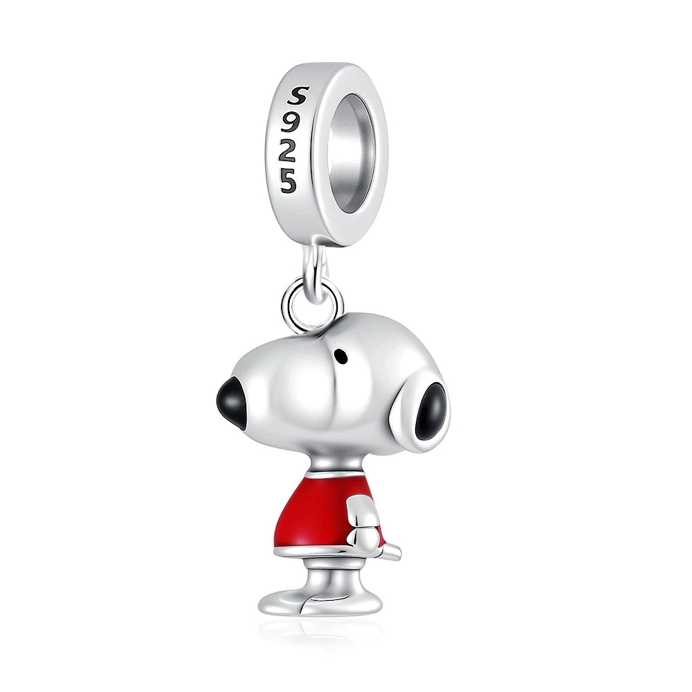 Cartoon 925Silver Balloon Dog, Red House, Watermelon Dog Male and Female Pendant,Fit Bracelet DIY Jewelry for Girls and Children