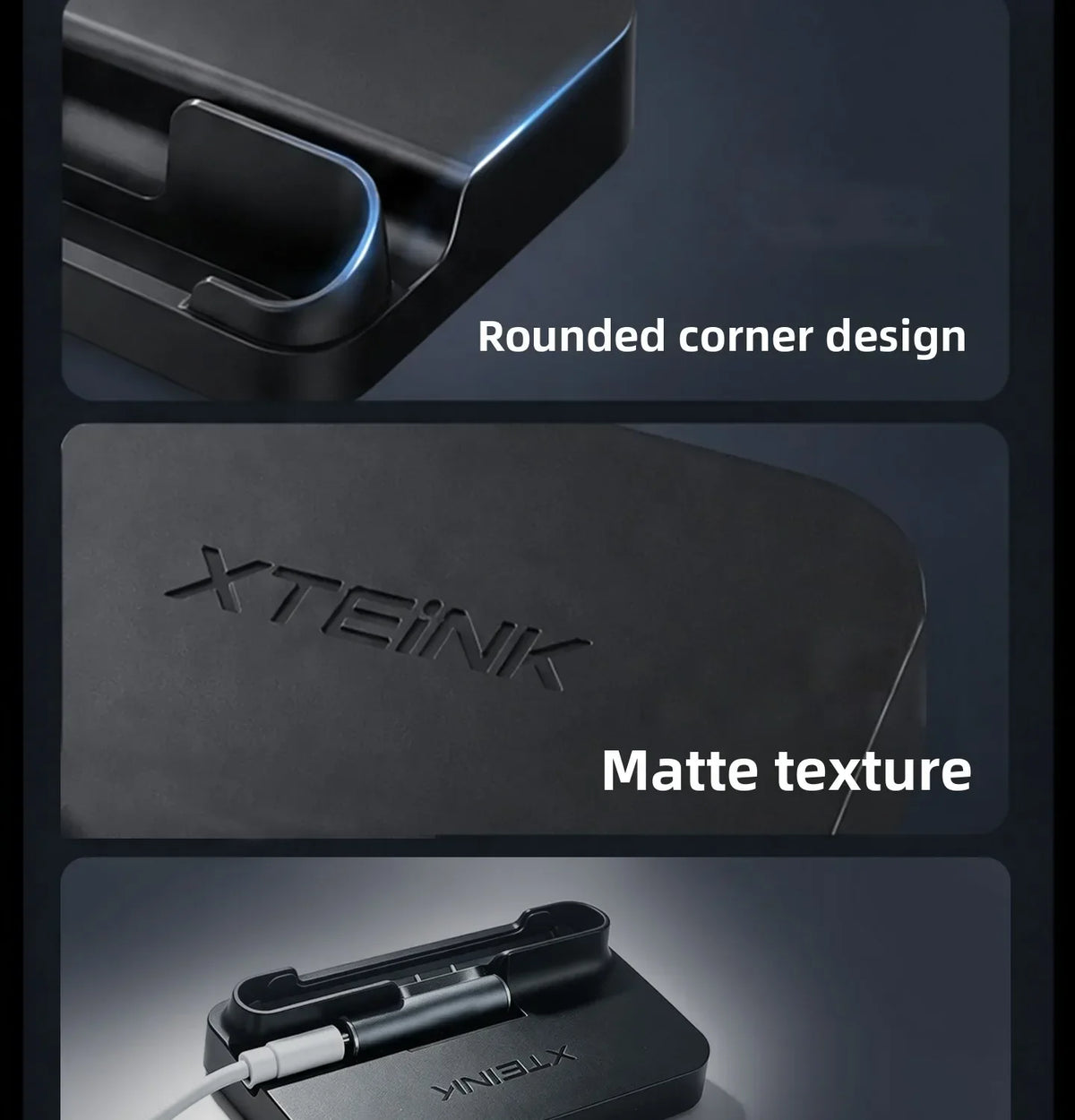 3in1 Charging Stand for XTEINK X3/X4 Pro E-Ink Reader, Desktop Cradle with 65 Degree Tilted Design, Storage Base for Tablet