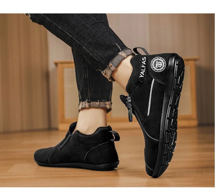 2026 New Men Casual Shoes Lightweight Slip On Sneakers Autumn Winter Flat Work Shoes Loafers Soft Sole Non Slip Walking Shoes
