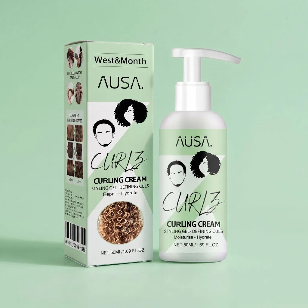 Curling Cream Curl Defining Styling Lotion Moisturizes Repairs Dry Hair Tames Frizzy Waves Daily Portable Curly Hair Styling 50m