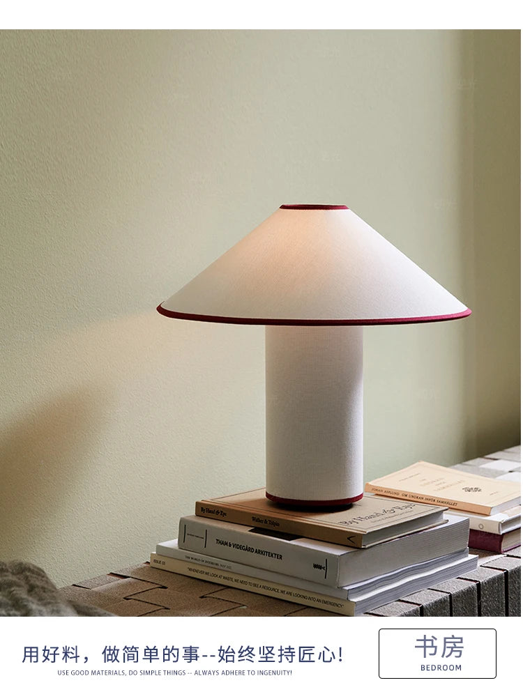 Colette Table Lamp Japanese Wabi-sabi Fabric Art Decorative white mushroom lamp Living Room Study Bedroom Bedside light