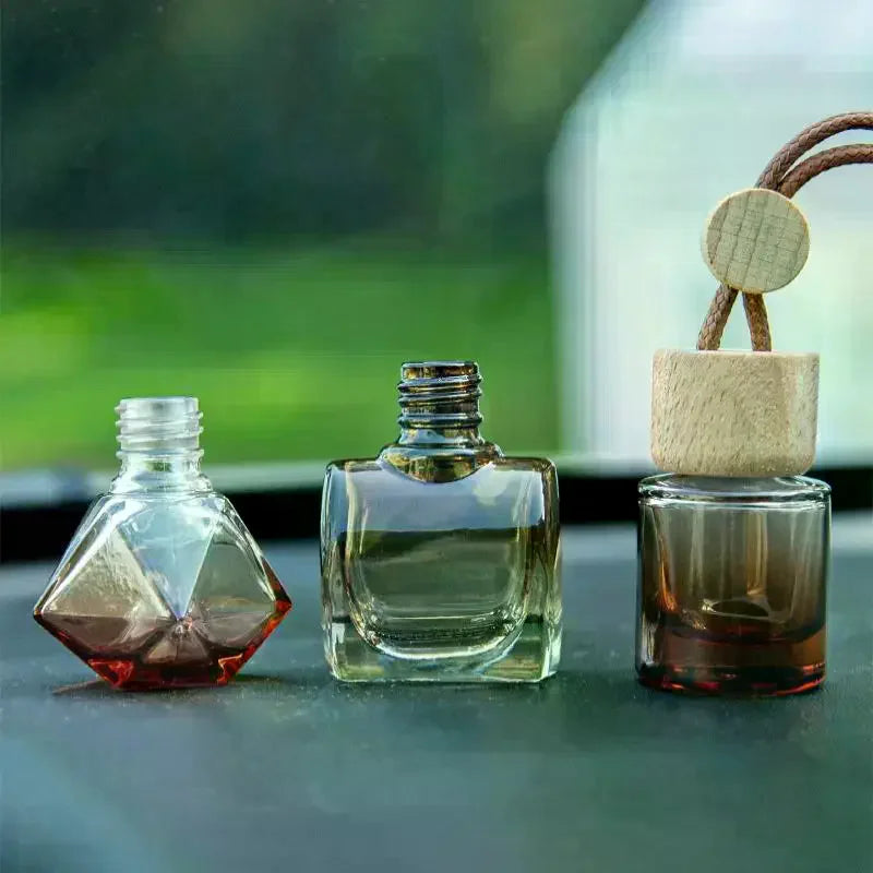 1Pcs Car Essential Oil Diffuser Fragrance Air Freshener Scent Perfume Bottle Ornament Small Round Cap Empty Bottle Pendant