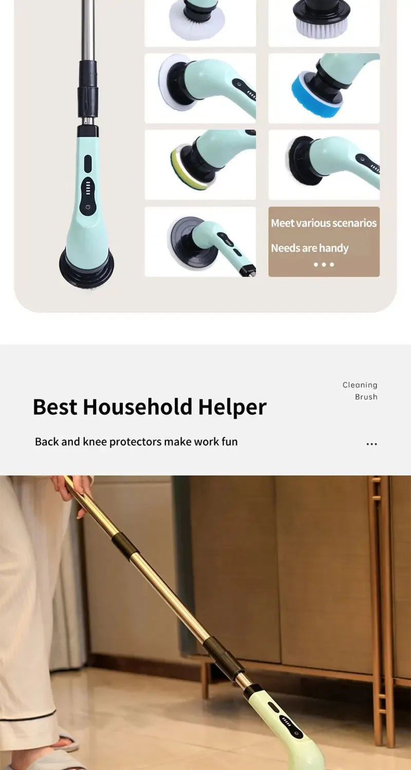Powerful Cordless Electric Spin Scrubber Multipurpose Cleaning Brush for Shower Sink Tile Grout Kitchen Bathroom