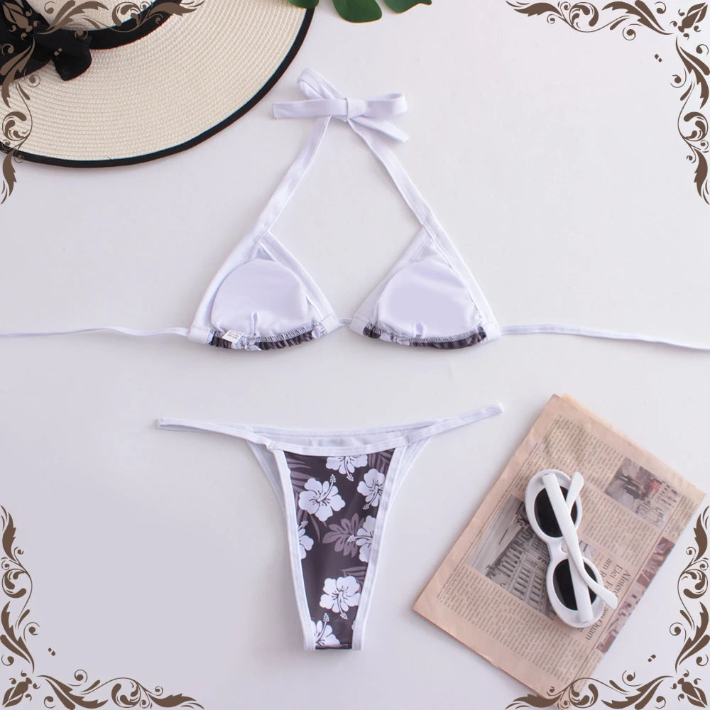 Brazilian Swimsuit Women's Bathing Suits Retro Biquinis Thong Swim Suit Sexy Bikini 2025 Women Swimwear Vintage Bikini Push Up
