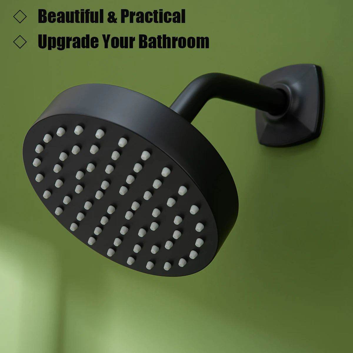 6 Inch Shower Head High Pressure Magic Rainfall  With 360 Adjustable Swivel Ball Joint with Filter Solid Stainless Steel.