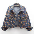 Women Denim Jacket 2025 Spring Autumn Design Sense Printing Lady Outerwear Long Sleeve Korean Version Female Cowboy Coat