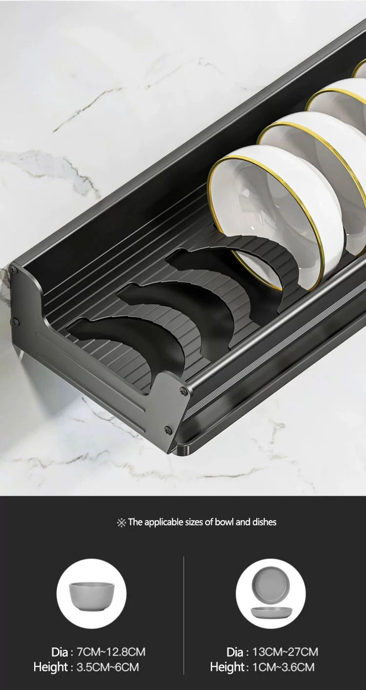 Wall Mounted Kitchen Dish Drainer Dish Drying Rack  Storage & Organization Kitchen Gadgets Shelf Useful Things For Kitchen