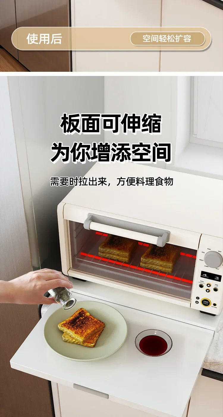 1PC New Multifunctional Kitchen Pull-Out Tray Microwave Oven Shelf Drawer Board Countertop Oven Bracket Telescopic Sliding Shelf