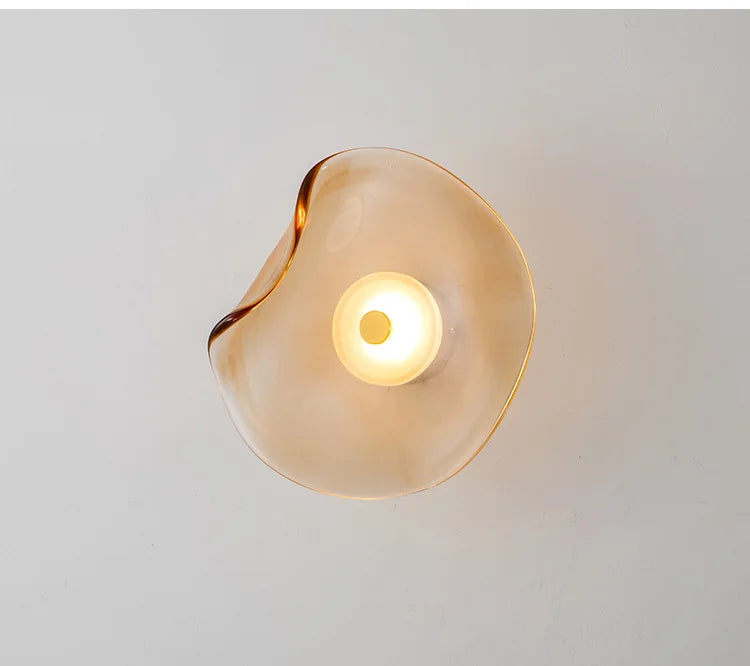 Light Luxury Postmodern Glass Wall Lamps Irregular Round Glass Minimalist Nordic Living Room Corridor Bedroom Bedside Wall Light