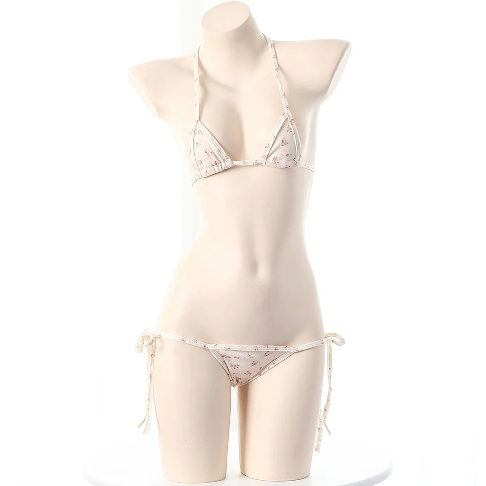 Sexy Micro Bikini 2025 Women Dopamine Solid Color Bikini Lace Up Bikinis Sets Swimsuit Swimwear Underwear Lingerie