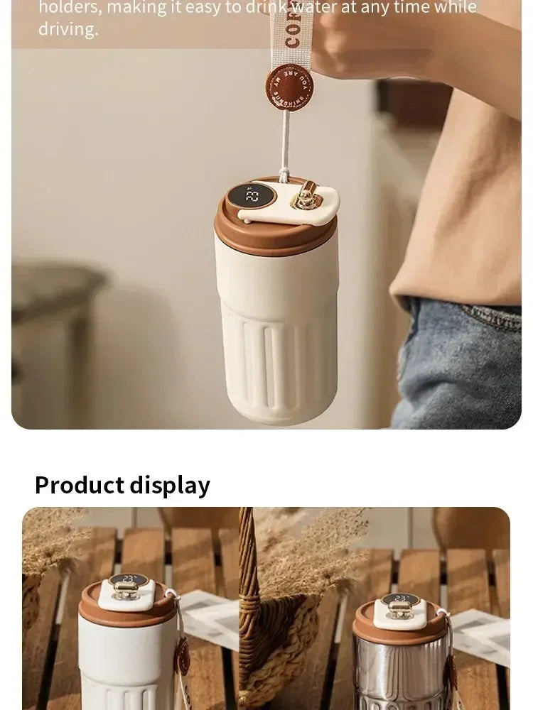 450ML Stainless Steel Thermo Water Bottle LED Temperature Display Coffee Cup Keep Cold and Heat Thermal Mug Travel Vacuum Flask