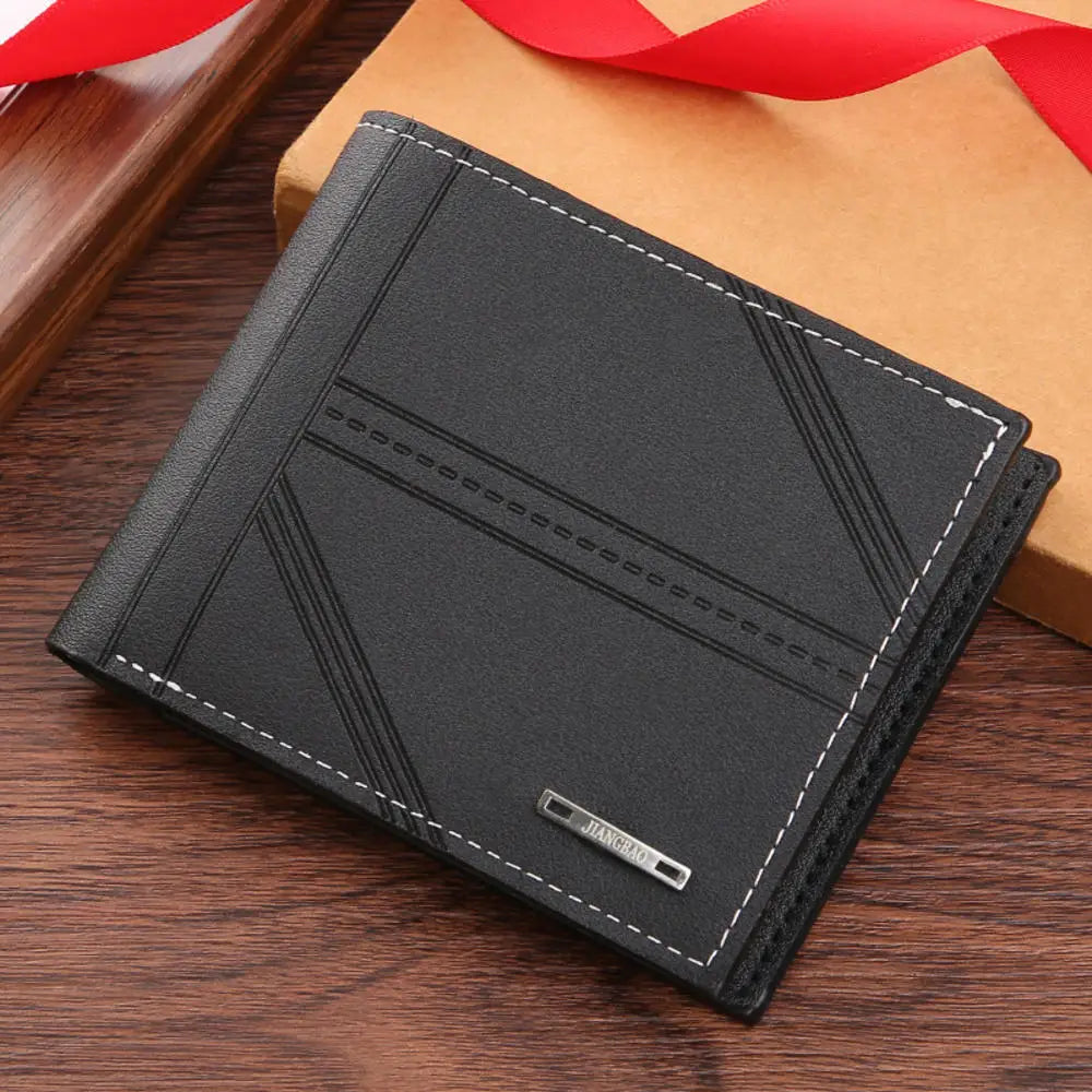 Coin Purse  Men'S Short Wallet Bifold Wallet Slim Pu Leather Wallet For Pocket Carry Gifts Daily Use