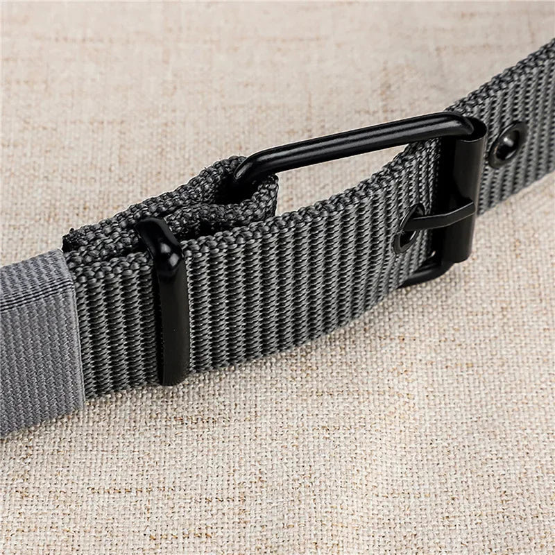 New Men Belt Porous Canvas Pin Buckle Leather Belt Outdoor Sports Belt Women's Trendy Eyelet Belt With Jeans Belt For Men Women