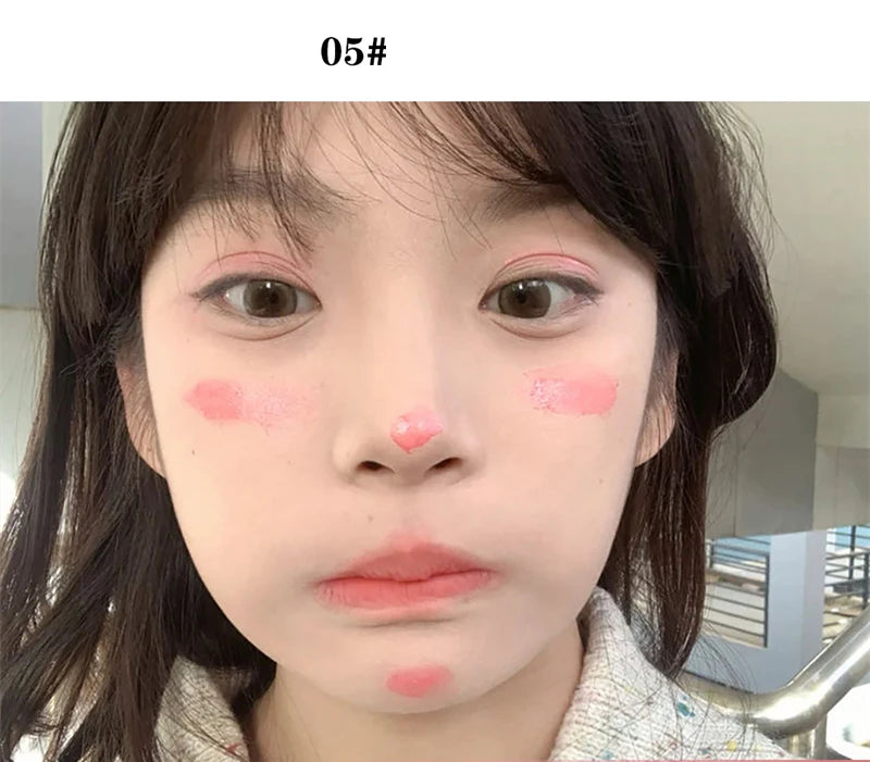 Lavender Matte Liquid Blush Velvet Heart Strawberry Peach Face Pigment Lasting Beauty Natural Cheek Tint Cream Blush Makeup