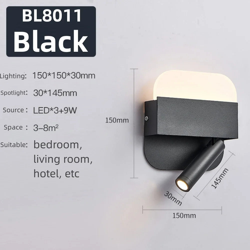 Rotatable Wall Lamp 3W 6W 9W 10W Modern LED Wall Light Home Decoration Angle Adjustable Bedroom Bedside Sconce Lamp for Home