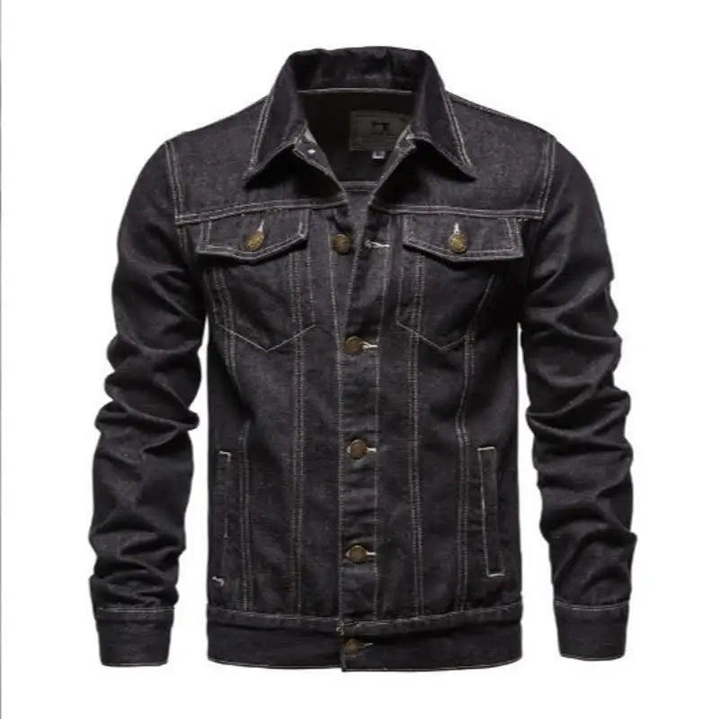 New Spring-autumn-winter Men's Denim Jacket, Japanese-style Casual, Youthful and Trendy Workwear Denim Coat, Men's Clothing