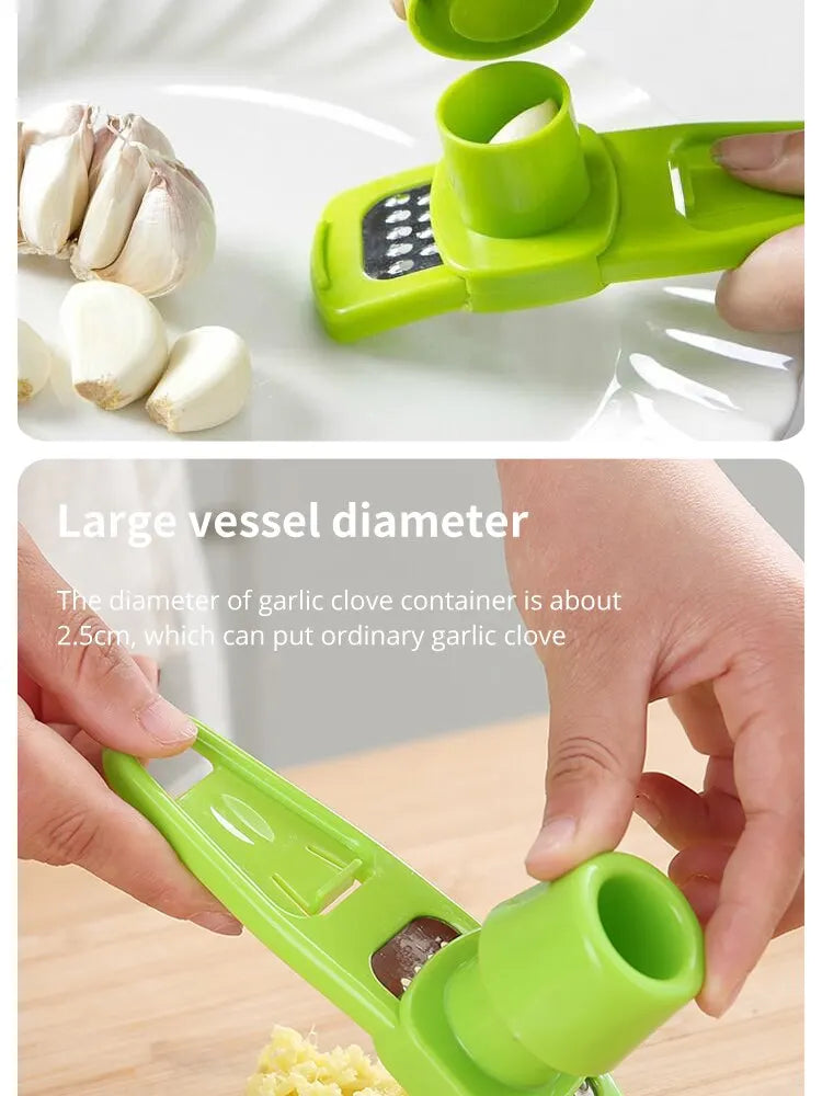 1 Green Pack Mini Garlic Grinder Creative Garlic Press Kitchen Garlic Mash Manual Garlic Mashing Green Kitchen Gadgets