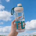 Sports Water Cup with Small Mouth for Direct Drinking, with Scale, Leak-Proof, Portable Handle, Student Outdoor Fitness Plastic Cup for Male and Female Students