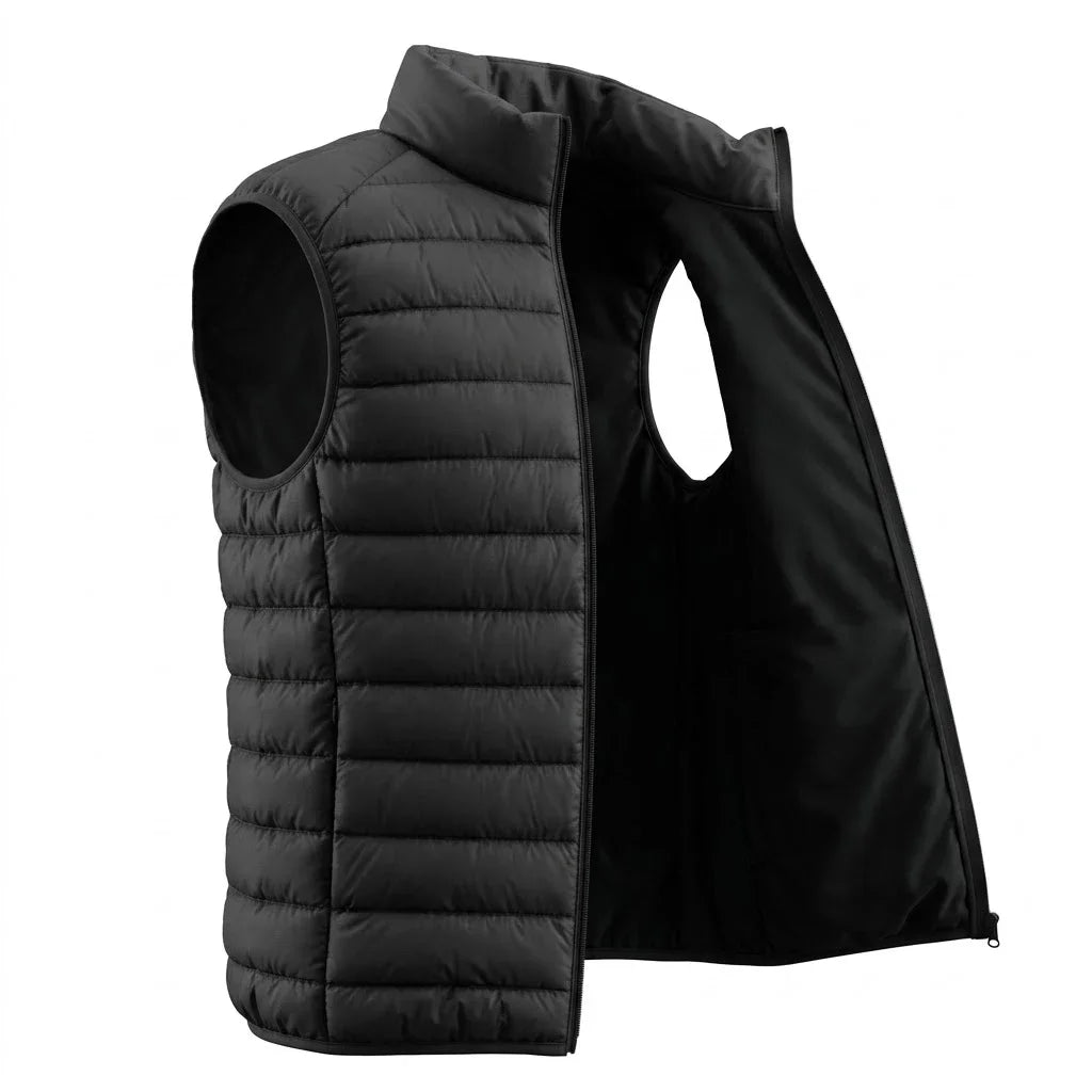 Autumn Mens Gilet Zip Mock Neck Sleeveless Winter Cozy Quilted Outer Garment for Guys Outer Shell Tops Lightweight Outer Attire