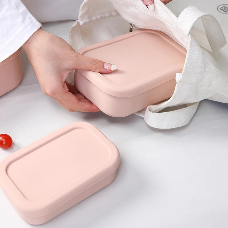 3Pcs/set(300ml+700ml+1300ml) Silicone Lunch Box,Microwaveable Bento Box,Food Container With Lid For School Work Travel Leakproof