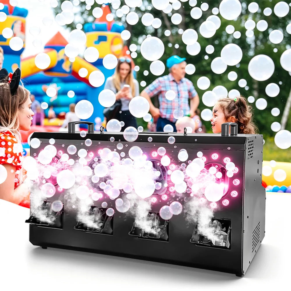 1500W 3000W RGB LED Smoke Bubble Machine Four Holes Double Holes Wedding Bubble Spray Machine DMX For Stage Special Effect